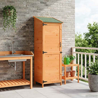 Shed ogrodowy brązowy 59,5 x 56 x 176,5 cm Drewno Świerkowe