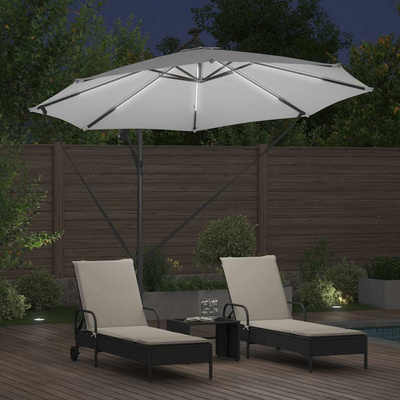 Parasol plażowy Ze LED Lights piaskowy 294 x 294 x 248 cm