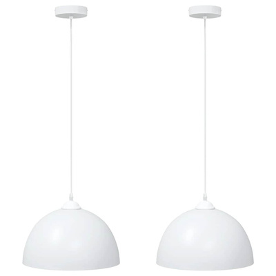 Lampy wiszące 2 szt. Regulowana wysokość E27 Biały ?30 cm Metal