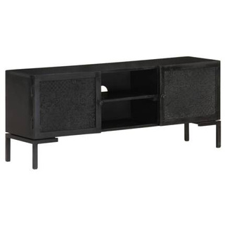 vidaXL Szafka pod TV, czarna, 115x30x46 cm, lite drewno mango