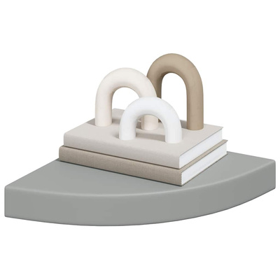 vidaXL Narożne półki ścienne, 4 szt., szare, 25x25x3,8 cm, MDF