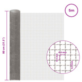 Siatka ekranowa 80 x 500 cm 3 Mesh Stal nierdzewna 201 srebrny