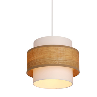 NUGET lampa wisząca biały 1x60W E27 abażur kremowy