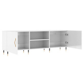 vidaXL Szafka pod TV, wysoki połysk, biała, 150x30x50 cm