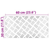 Stopień Prostokątny 4 pcs Srebrny 60 x 30 cm Aluminium