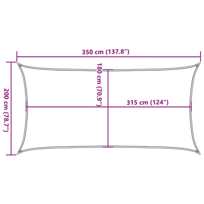 Żagiel przeciwsłoneczny, 160 g/m?, beżowy, 2x3,5 m, HDPE