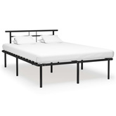 Rama łóżka, czarna, metalowa, 140 x 200 cm