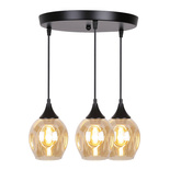 Lampa sufitowa czarno/brązowa talerz 3xE27 Aspa 33-00613