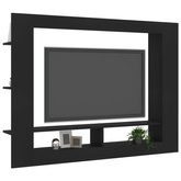 vidaXL Szafka pod TV, czarna, 152x22x113 cm, materiał drewnopochodny