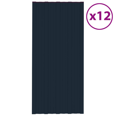 Panel dachowy 12 pcs antracytowy 100 x 45 cm Stal galwanizowana