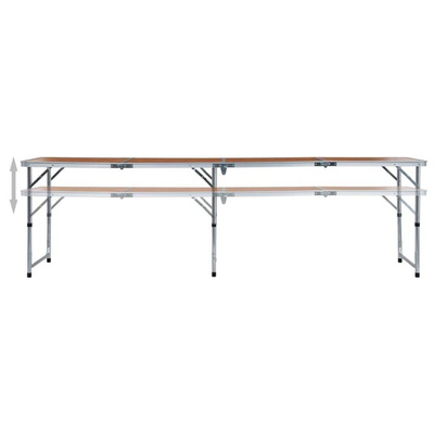 vidaXL Składany stolik turystyczny, aluminiowy, 240x60 cm