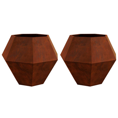 Donica 2 pcs Rdzawy 100 x 100 x 80 cm