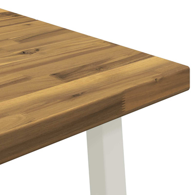140 x 70 x 75 cm Lite Drewno Akacji Naturalne i białe