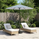 Parasol ogrodowy z podstawą 230 x 230 cm Poliester Prostokątny