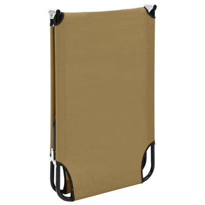 vidaXL Składany leżak, taupe, stal