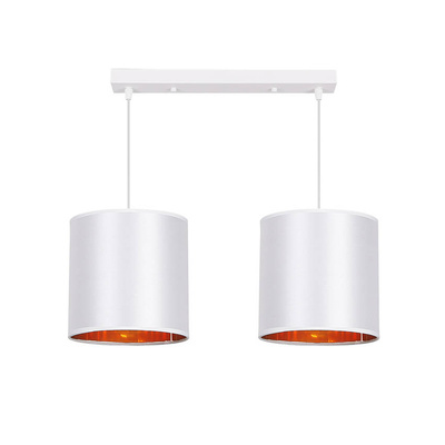 Lampa wisząca z abażurami Atlanta biała podwójna na listwie nowoczesna