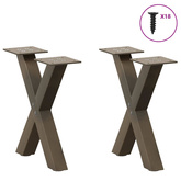 Nogi do stolika kawowego w kształcie litery X 2 szt. Naturalna stal 37x(30-31) cm Stal
