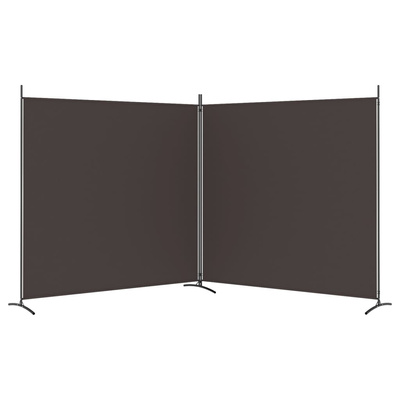 Parawan 2-panelowy, brązowy, 348x180 cm, tkanina