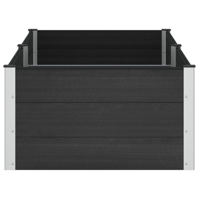 Podniesiona rabata ogrodowa Czarny 200 x 100 x 54 cm