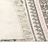 vidaXL Dywan typu kilim, bawełna, 120 x 180 cm, szaro-różowy ze wzorem