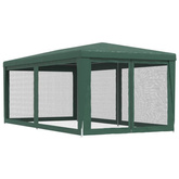 vidaXL Namiot imprezowy z 6 ściankami z siatki, zielony, 3x6 m, HDPE