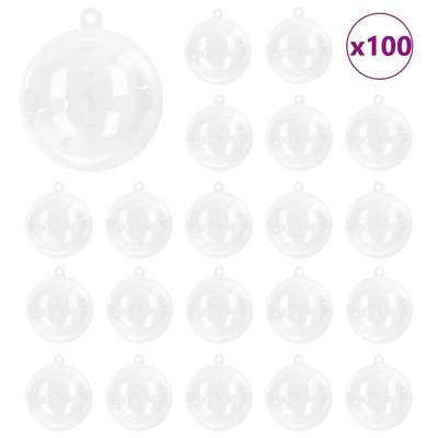 Zestaw Bombek Choinkowych 100 pcs przezroczysty ? 8 cm