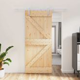 Drzwi przesuwne 90 x 210 cm Lite drewno sosnowe