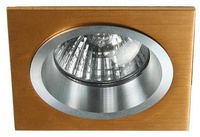 Nowoczesna oprawa wpuszczana MR16 SA-03 SNG/AL złota stała aluminium + oprawka GU10