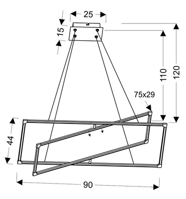 lampa sufitowa wisząca candellux apeti kseros led chromowy 4000k