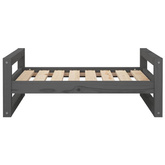 vidaXL Legowisko dla psa, szare, 75,5x55,5x28 cm, lite drewno sosnowe