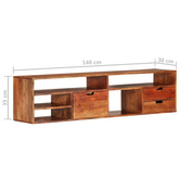 vidaXL Szafka pod TV, 140x30x35 cm, lite drewno akacjowe