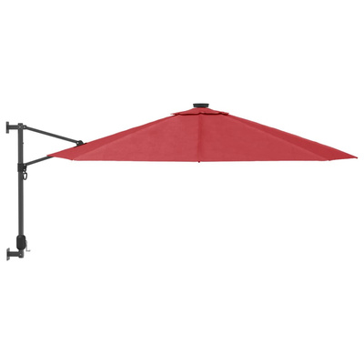 Ścienny parasol ogrodowy, czerwony, 290 cm