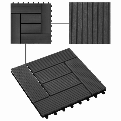 Płytka Tarasowa 11 pcs Czarny 30 x 30 cm