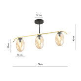 Lampa sufitowa FINES 3 BL MIODOWY