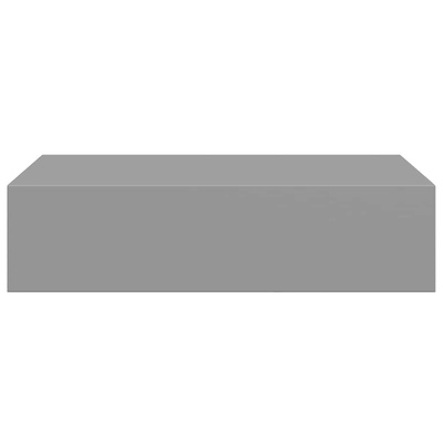 vidaXL Półki ścienne z szufladą, 2 szt., szare, 40 x 23,5 x 10 cm, MDF