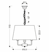 Lampa wisząca z abażurem Pasteri beżowa potrójna do salonu