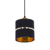 Lampa wisząca z abażurami Assam czarna ze złotym pasem potrójna nowoczesna do salonu