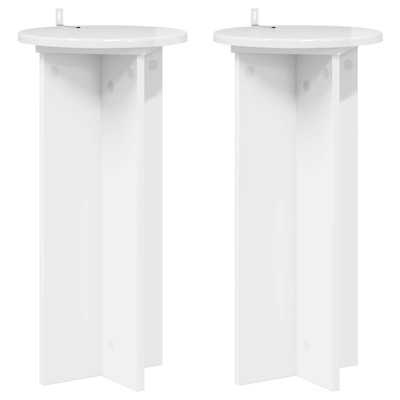 Stojak na rośliny 2 pcs Biały wysoki połysk 29,5 x 29,5 x 60 cm