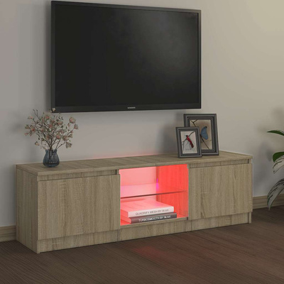 Szafka pod TV z oświetleniem LED, dąb sonoma, 120x30x36 cm