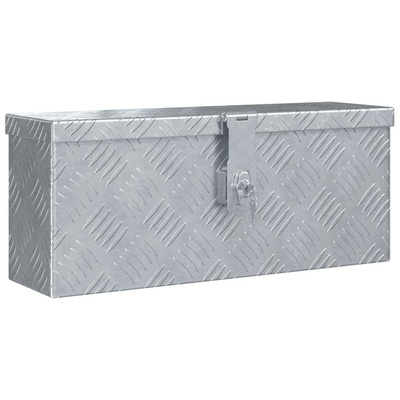 Aluminiowa skrzynia, 48,5 x 14 x 20 cm, srebrna