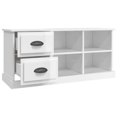 vidaXL Szafka pod TV, wysoki połysk, biała, 102x35,5x47,5 cm