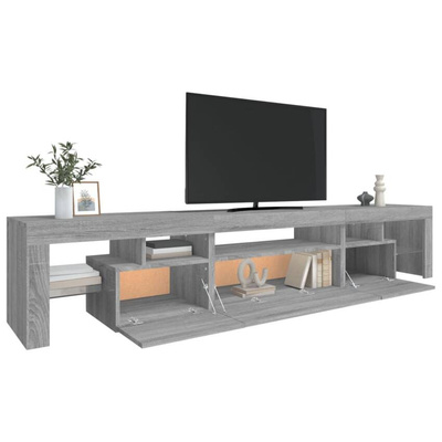 vidaXL Szafka pod TV z oświetleniem LED szary dąb sonoma 215x36,5x40cm