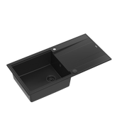 EVAN 146 XL GraniteQ zlewozmywak z syfonem Push 2 Open 1-komorowy z/o (1000x500x210; kom. 420x480) pure carbon / elementy pure carbon
