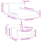 Sofa Bed Ciemna zieleń 124 x 71 x 78 cm Aksamit