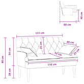 Sofa dwuosobowa z guzikowym pikowaniem Ciemnoszary tkanina