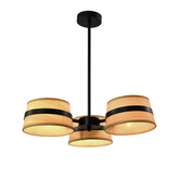 Demy lampa sufitowa czarny 3x40W E14 abażur żółty