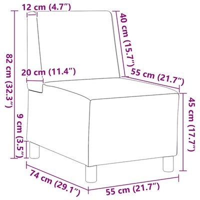 Modułowa sofa bez podłokietników 3 szt. Jasnoszary tkanina