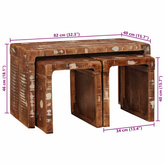 Stolik Nesting 3 szt. Brązowy 82 x 40 x 46 cm