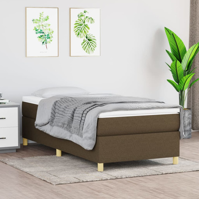 vidaXL Łóżko kontynentalne z materacem, brązowe, tkanina, 100x200 cm wariant 12