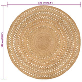 vidaXL Ręcznie pleciony dywan z juty, 180 cm, okrągły